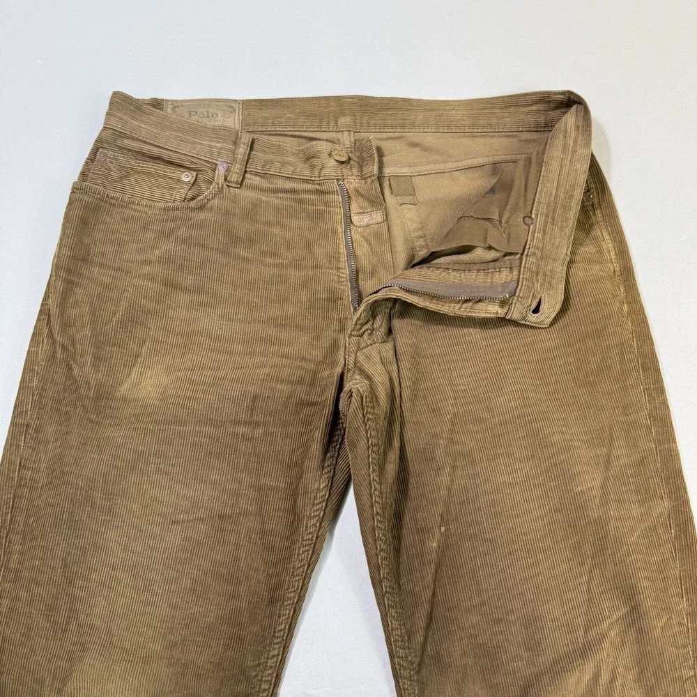 Polo Ralph‎ Lauren Pants Men's 34x30 Brown Corduroy The Hampton Straight Preppy